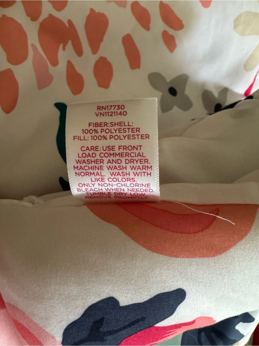 Twin XL comforter and standard pillowcase